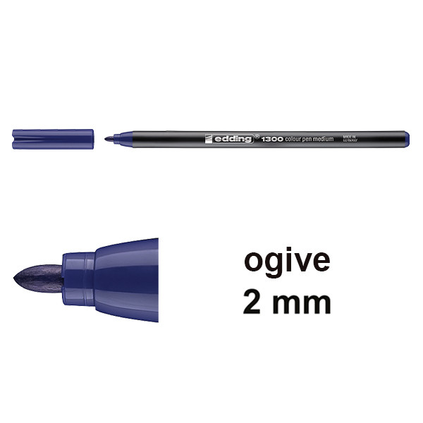 Edding 1300 feutre de coloriage (2 mm - ogive) - bleu 4-1300003 239002 - 1