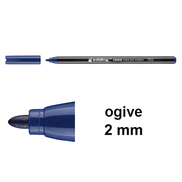 Edding 1300 feutre de coloriage (2 mm - ogive) - bleu acier 4-1300017 239016 - 1