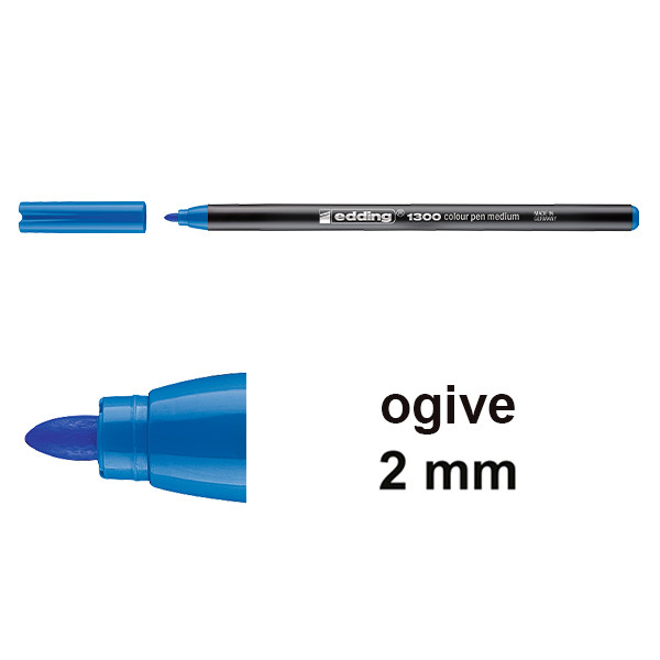 Edding 1300 feutre de coloriage (2 mm - ogive) - bleu clair 4-1300010 239009 - 1