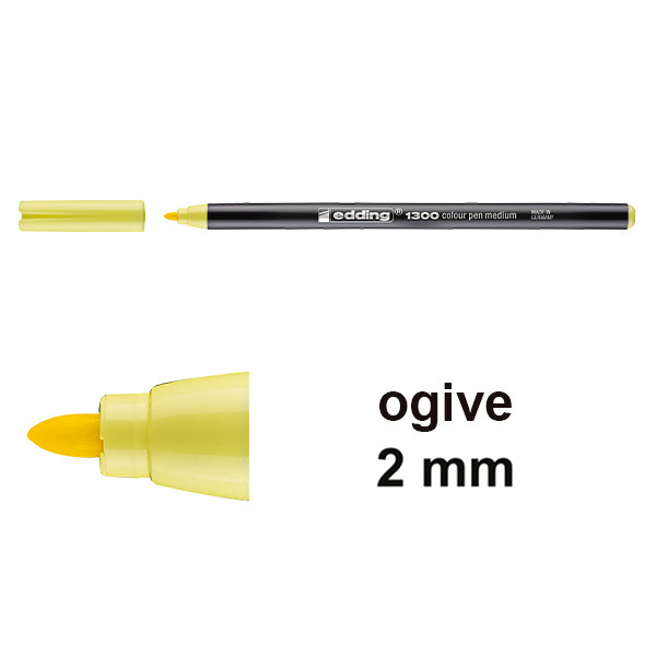 Edding 1300 feutre de coloriage (2 mm - ogive) - jaune citron 4-1300022 239021 - 1