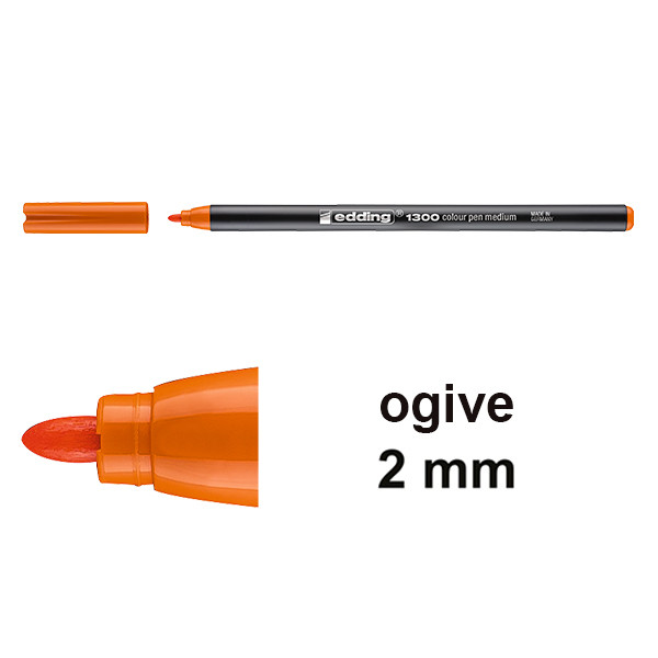 Edding 1300 feutre de coloriage (2 mm - ogive) - orange 4-1300006 239005 - 1