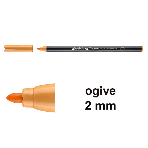 Edding 1300 feutre de coloriage (2 mm - ogive) - orange clair 4-1300016 239015 - 1