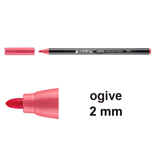 Edding 1300 feutre de coloriage (2 mm - ogive) - rose foncé 4-1300035 239031 - 1