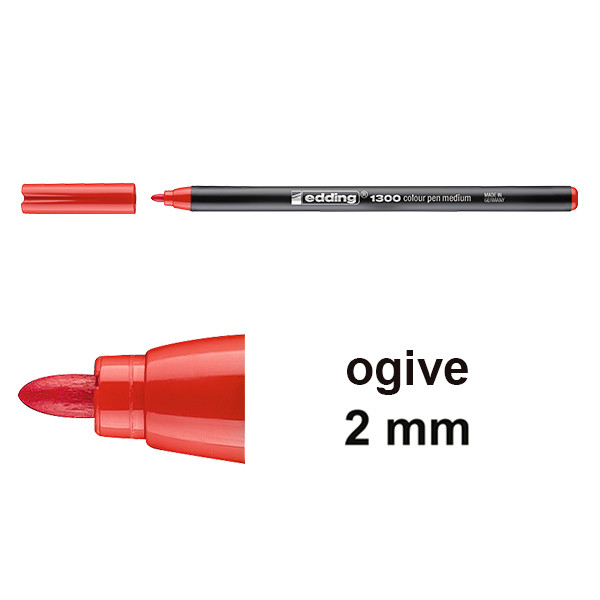 Edding 1300 feutre de coloriage (2 mm - ogive) - rouge 4-1300002 239001 - 1