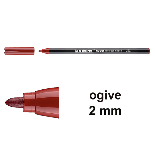 Edding 1300 feutre de coloriage (2 mm - ogive) - rouge carmin 4-1300046 239038 - 1