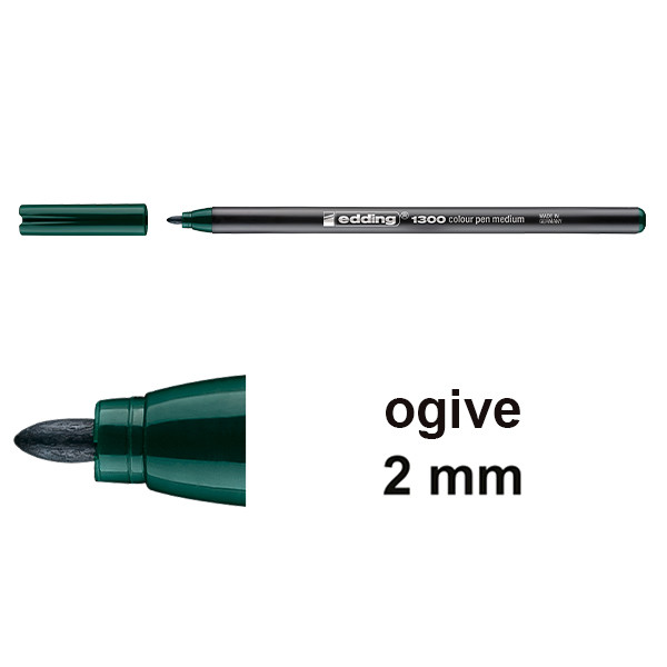 Edding 1300 feutre de coloriage (2 mm - ogive) - vert foncé 4-1300025 239022 - 1