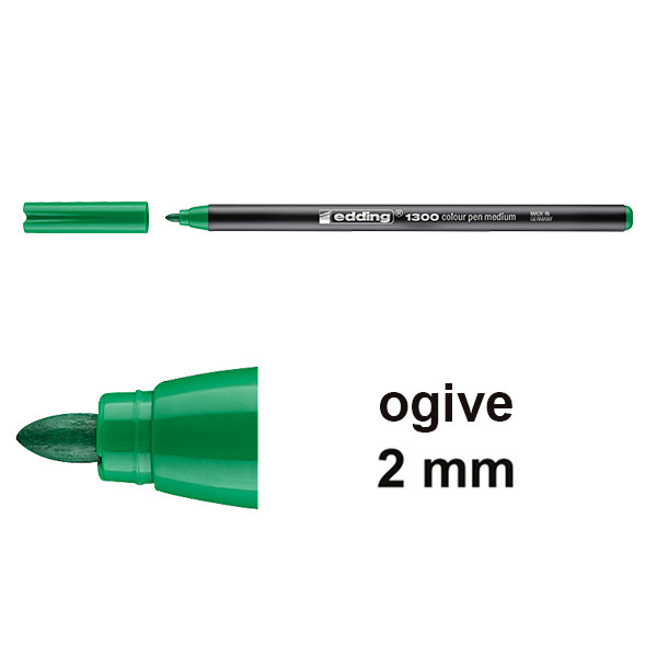 Edding 1300 feutre de coloriage (2 mm - ogive) - vert pâle 4-1300034 239030 - 1
