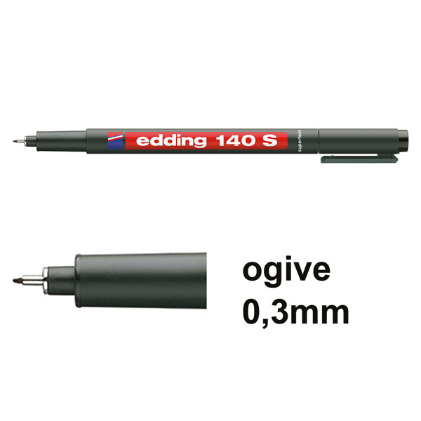 Edding 140S marqueur permanent (0,3 mm ogive) - noir 4-140001 200670 - 1