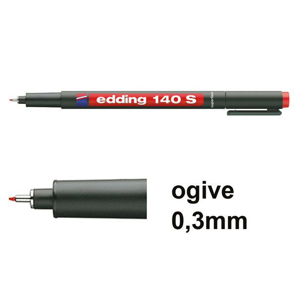 Edding 140S marqueur permanent (0,3 mm ogive) - rouge 4-140002 200672 - 1