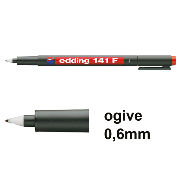 Edding 141F marqueur permanent (0,6 mm ogive) - rouge 4-141002 200680 - 1