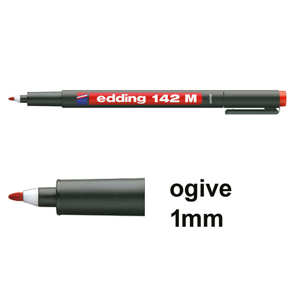 Edding 142M marqueur permanent (1 mm ogive) - rouge 4-142002 200688 - 1