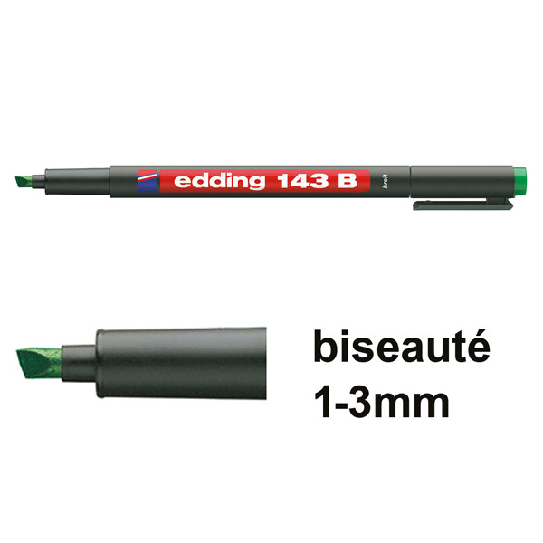 Edding 143B marqueur permanent (1 - 3 mm biseautée) - vert 4-143004 200700 - 1