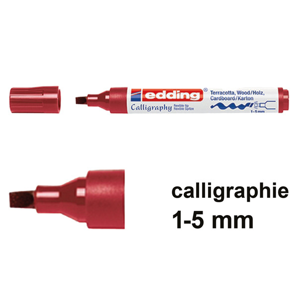 Edding 1455 marqueur calligraphie (1 - 5 mm) - carmin 4-1455046 239172 - 1