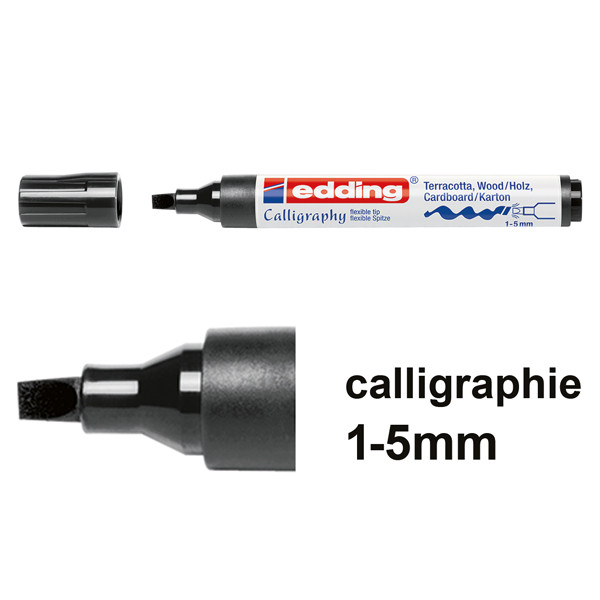 Edding 1455 marqueur calligraphie (1 - 5 mm) - noir 4-1455001 239168 - 1