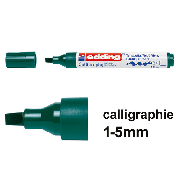 Edding 1455 marqueur calligraphie (1 - 5 mm) - vert bouteille 4-1455025 239171 - 1