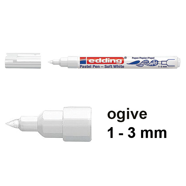 Edding 1500 feutre pastel (ogive de 1 - 3 mm) - blanc semi-transparent 1500049 239343 - 1