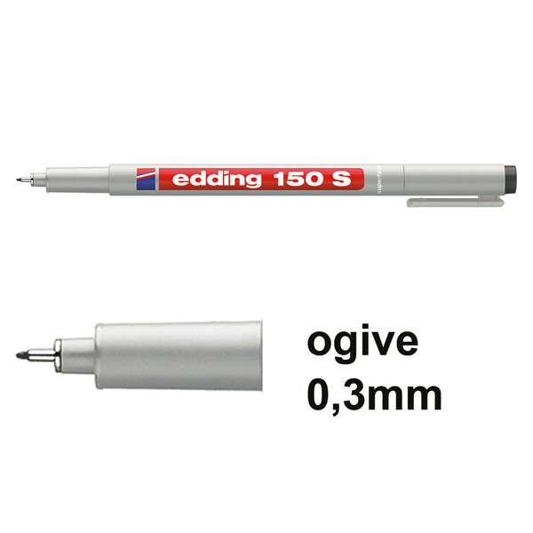 Edding 150S marqueur non permanent (0,3 mm ogive) - noir 4-150001 200702 - 1