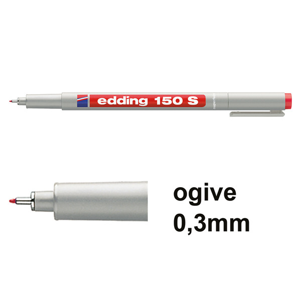 Edding 150S marqueur non permanent (0,3 mm ogive) - rouge 4-150002 200704 - 1