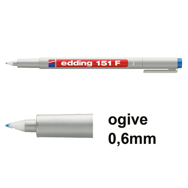 Edding 151F marqueur non permanent (0,6 mm ogive) - bleu 4-151003 200714 - 1