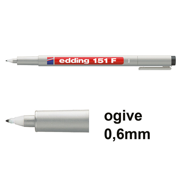 Edding 151F marqueur non permanent (0,6 mm ogive) - noir 4-151001 200710 - 1