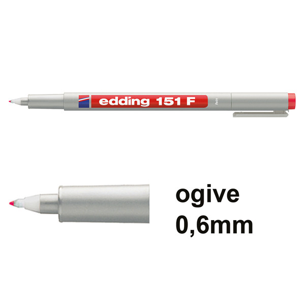 Edding 151F marqueur non permanent (0,6 mm ogive) - rouge 4-151002 200712 - 1
