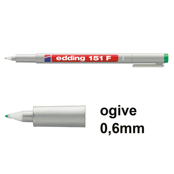 Edding 151F marqueur non permanent (0,6 mm ogive) - vert 4-151004 200716 - 1