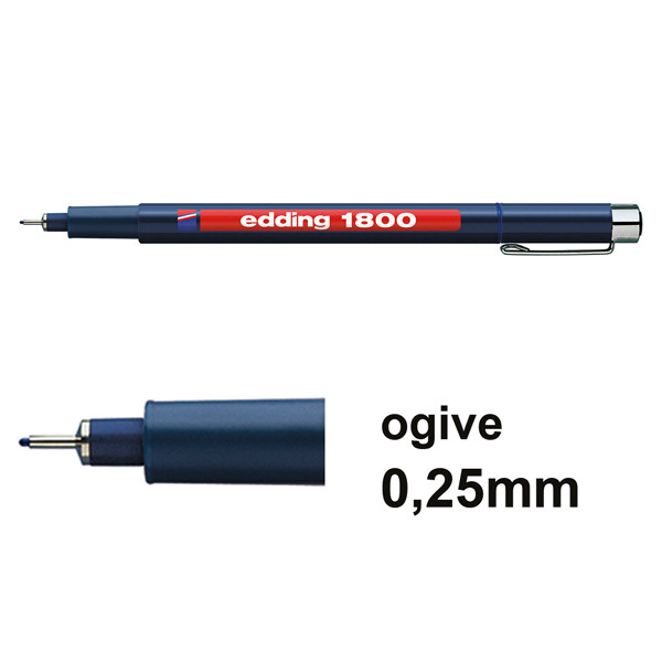 Edding 1800 feutre fin de précision (0,25 mm) - bleu 4-180001003 239227 - 1