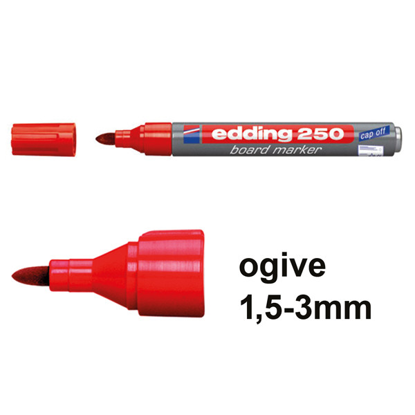 Edding 250 marqueur pour tableau blanc (1,5 - 3 mm ogive) - rouge 4-250002 200534 - 1
