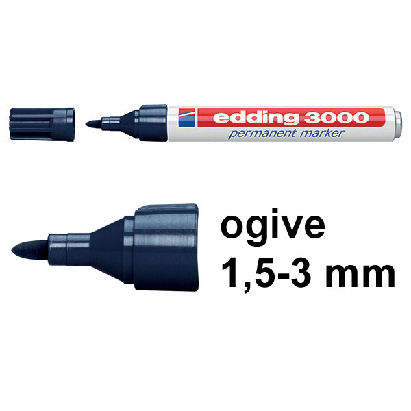 Edding 3000 marqueur permanent (1,5 - 3 mm ogive) - bleu acier 4-3000017 200795 - 1