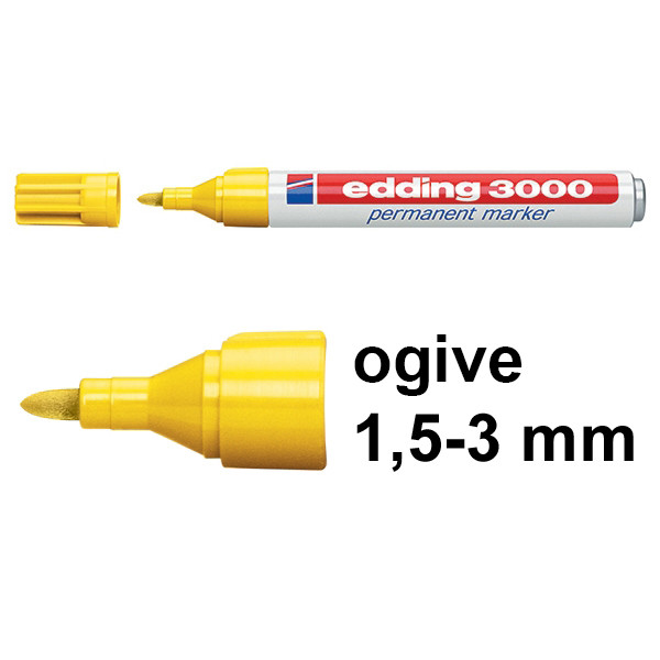 Edding 3000 marqueur permanent (1,5 - 3 mm ogive) - jaune 4-3000005 200783 - 1