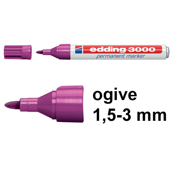 Edding 3000 marqueur permanent (1,5 - 3 mm ogive) - magenta 4-3000020 200798 - 1