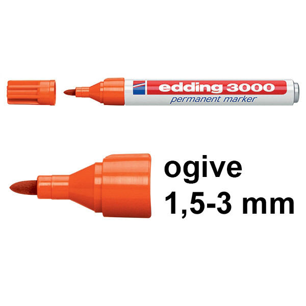 Edding 3000 marqueur permanent (1,5 - 3 mm ogive) - orange 4-3000006 200784 - 1