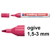 Edding 3000 marqueur permanent (1,5 - 3 mm ogive) - rouge carmin 4-3000019 200797