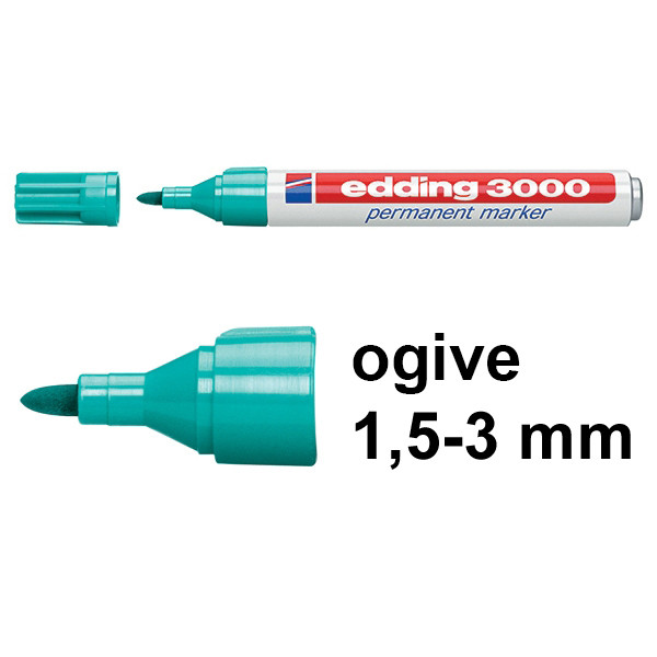 Edding 3000 marqueur permanent (1,5 - 3 mm ogive) - turquoise 4-3000014 200792 - 1