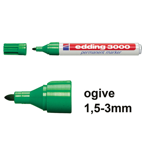 Edding 3000 marqueur permanent (1,5 - 3 mm ogive) - vert 4-3000004 200506 - 1