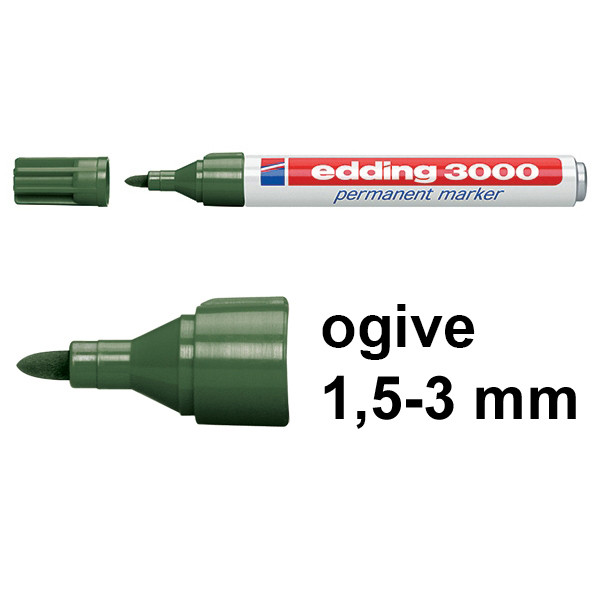 Edding 3000 marqueur permanent (1,5 - 3 mm ogive) - vert olive 4-3000015 200793 - 1