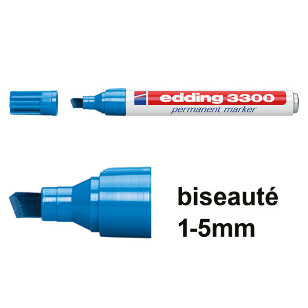 Edding 3300 marqueur permanent (1 - 5 mm biseautée) - bleu clair 4-3300010 200823 - 1
