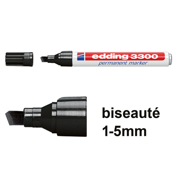 Edding 3300 marqueur permanent (1 - 5 mm biseautée) - noir 4-3300001 200814 - 1