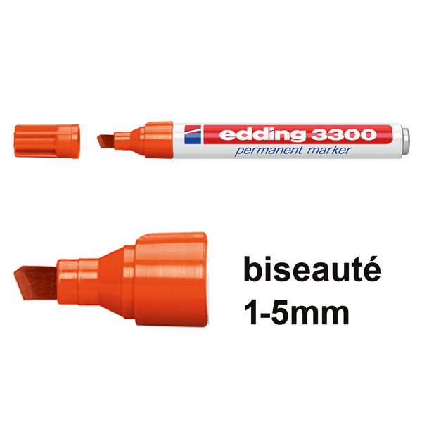 Edding 3300 marqueur permanent (1 - 5 mm biseautée) - orange 4-3300006 200819 - 1