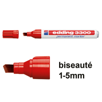 Edding 3300 marqueur permanent (1 - 5 mm biseautée) - rouge 4-3300002 200815