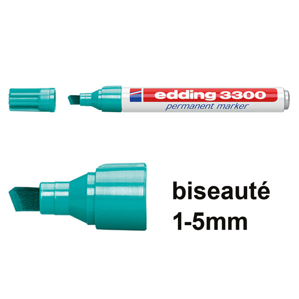 Edding 3300 marqueur permanent (1 - 5 mm biseautée) - turquoise 4-3300014 200825 - 1