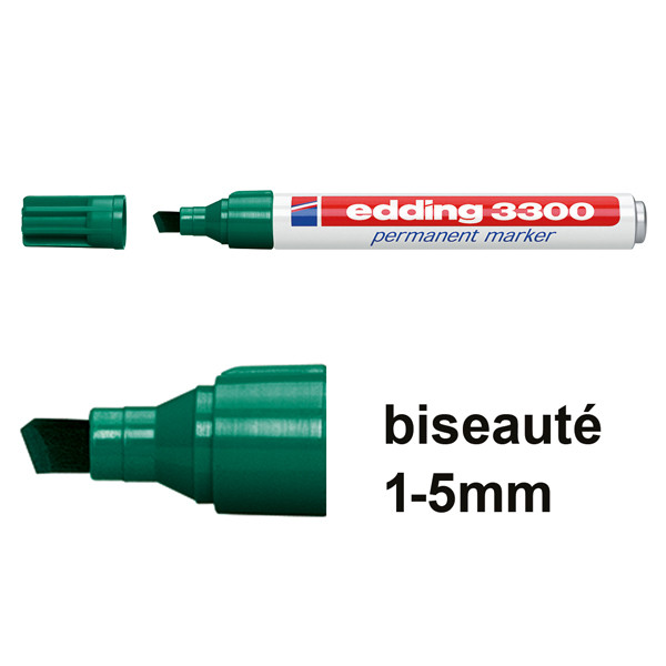 Edding 3300 marqueur permanent (1 - 5 mm biseautée) - vert 4-3300004 200817 - 1