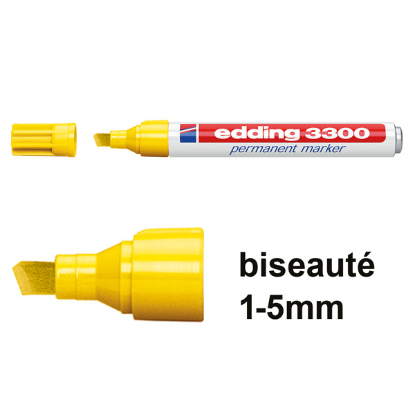 Edding 3300 marqueur permanent (biseauté de 1 - 5 mm) - jaune 4-3300005 200818 - 1