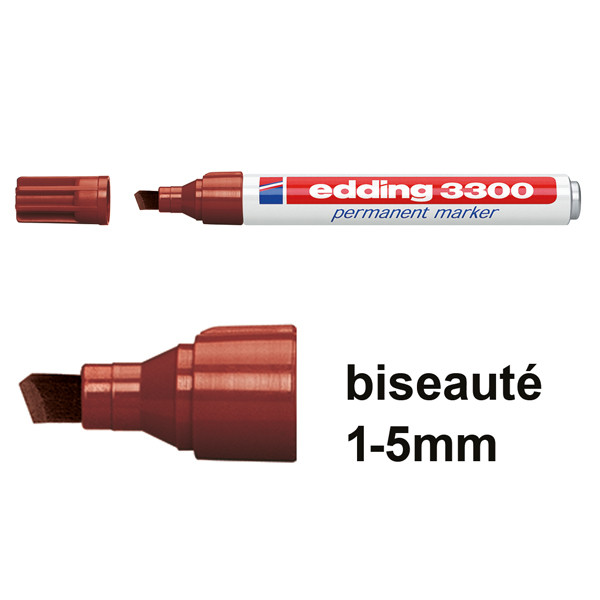 Edding 3300 marqueur permanent (biseauté de 1 - 5 mm) - marron 4-3300007 200820 - 1