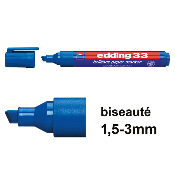 Edding 33 marqueur papier brillant (1 - 5 mm biseautée) - bleu 4-33003 239214 - 1