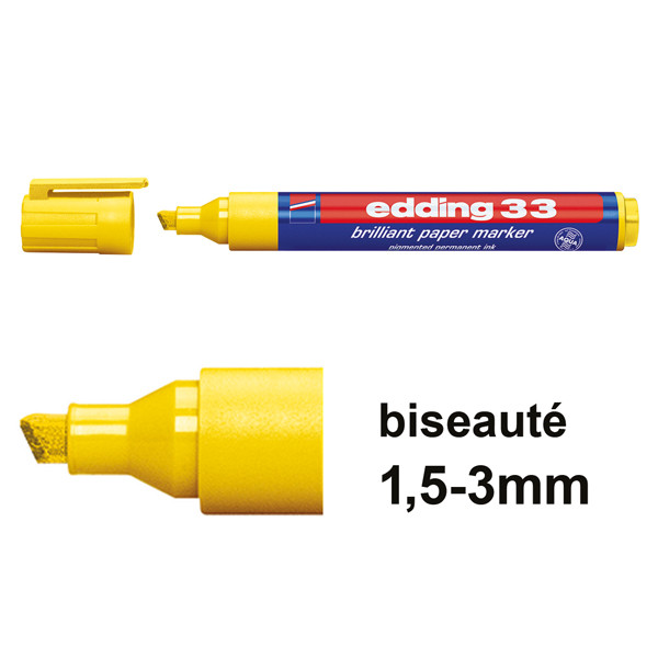 Edding 33 marqueur papier brillant (1 - 5 mm biseautée) - jaune 4-33005 239216 - 1