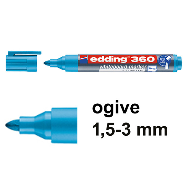 Edding 360 marqueur pour tableau blanc (1,5 - 3 mm) - bleu clair 4-360010 240543 - 1