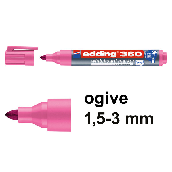 Edding 360 marqueur pour tableau blanc (1,5 - 3 mm) - rose 4-360009 240542 - 1