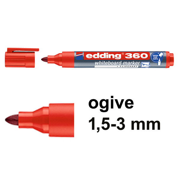 Edding 360 marqueur pour tableau blanc (1,5 - 3 mm) - rouge 4-360002 240535 - 1