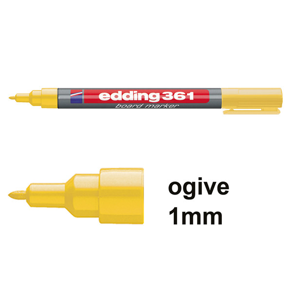 Edding 361 marqueur pour tableau blanc (1 mm - ogive) - jaune 4-361005 200845 - 1